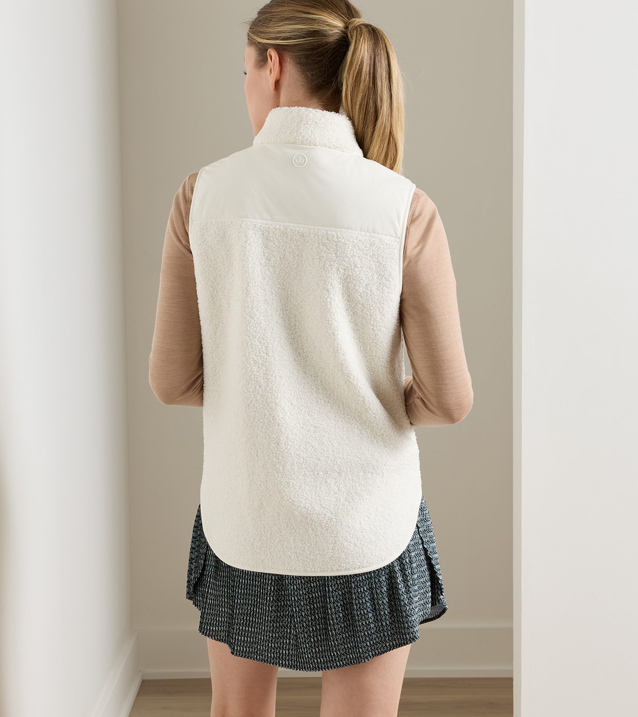 Tilly Bonded Sherpa Vest in SOFT WHITE - Alternate Image 2