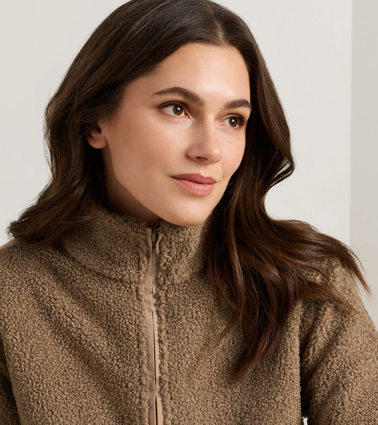 Tilly Bonded Sherpa Half Zip in CAMEL - Alternate Image 5