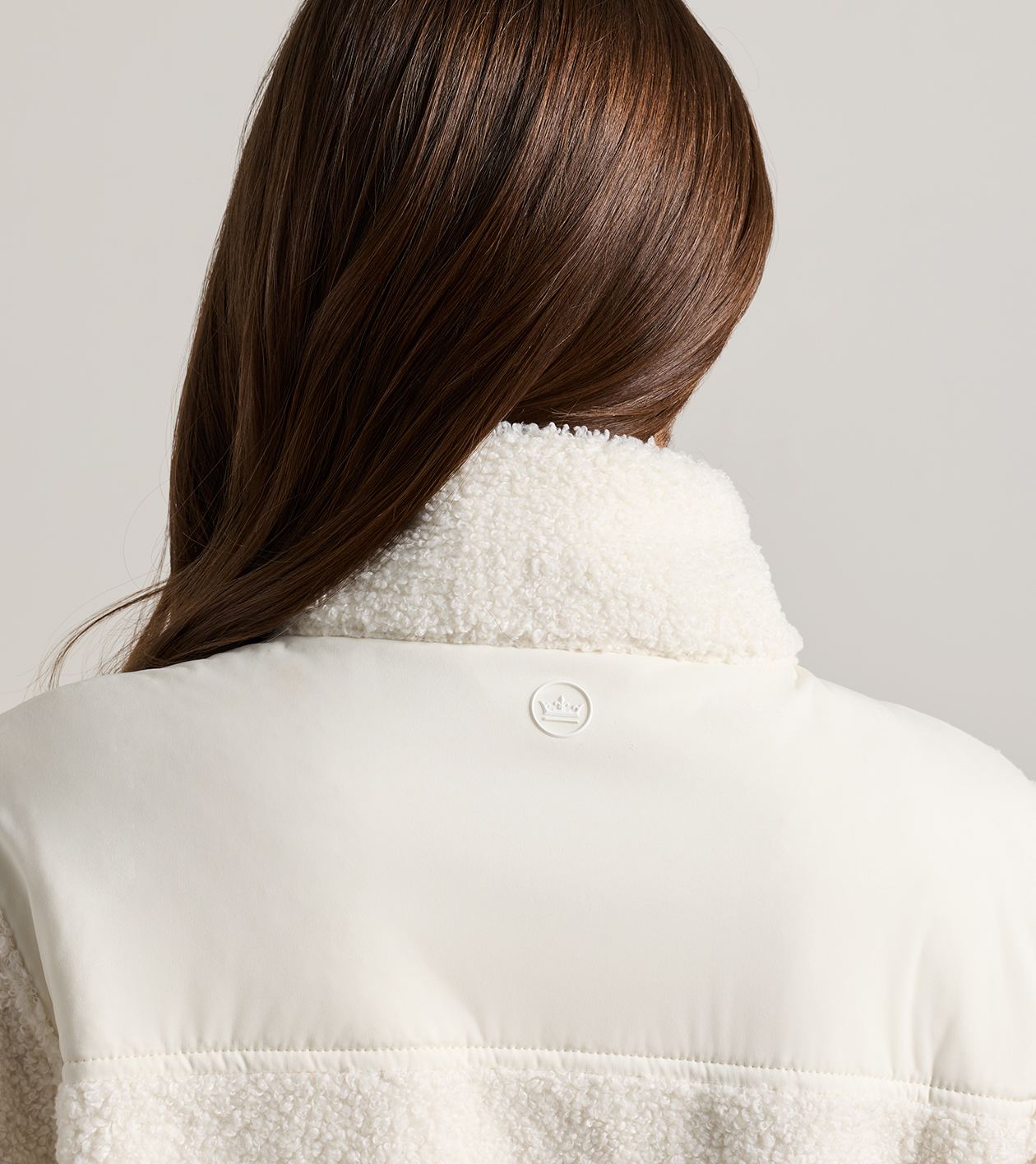Tilly Bonded Sherpa Half Zip in SOFT WHITE - Alternate Image 4