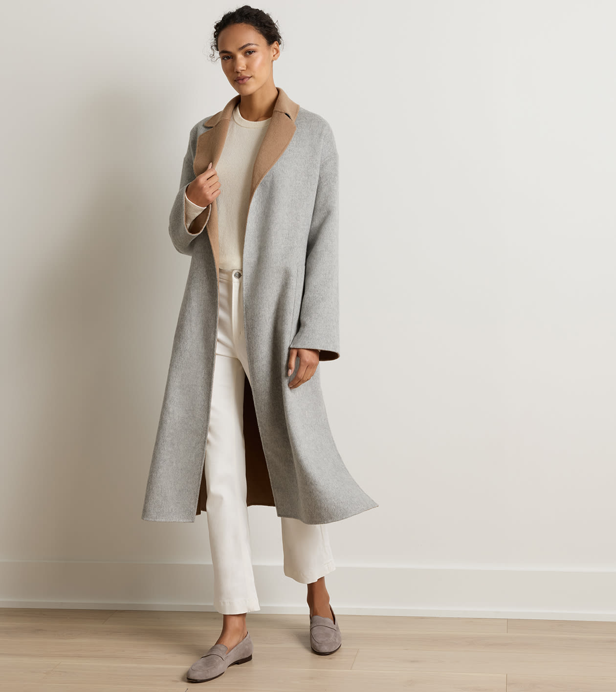 Lauren Reversible Topcoat in WHISPER GREY/CAMEL - Alternate Image 1