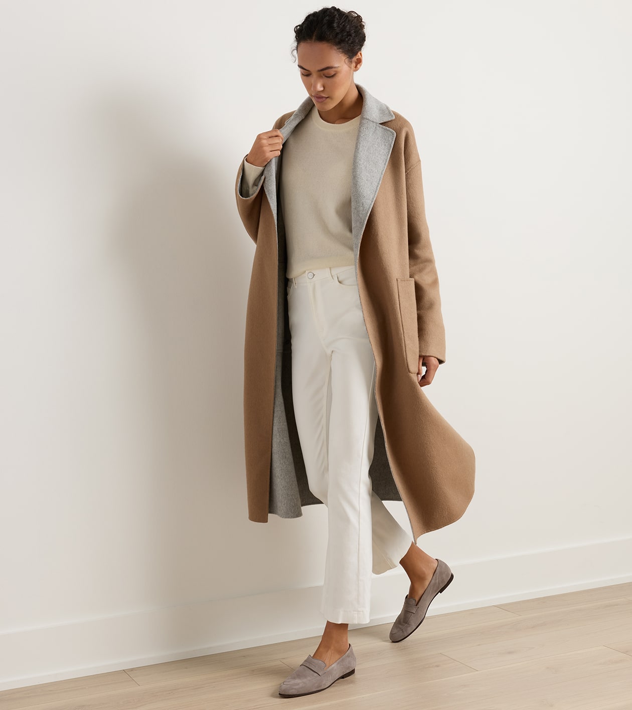 Lauren Reversible Topcoat in WHISPER GREY/CAMEL - Alternate Image 5