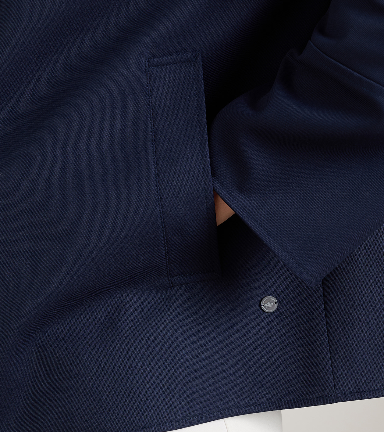 Brigitte Short Trench with Hood in Dark Navy - Alternate Image 3