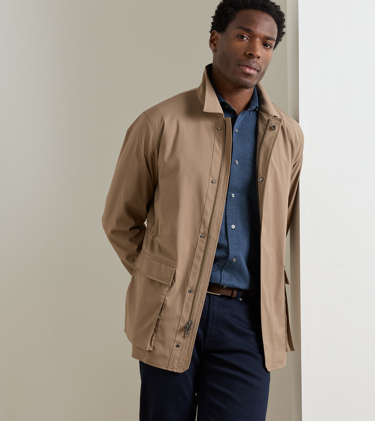 Wooster City Coat in POPLAR BROWN - Alternate Image 1
