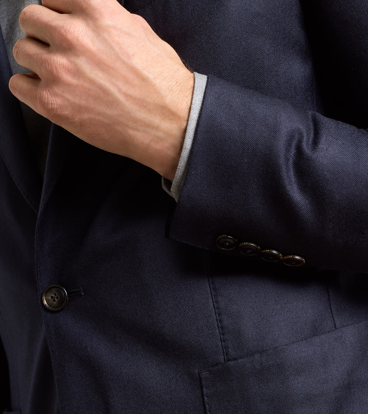 Artisan Crafted Cashmere Blazer in Navy - Alternate Image 3
