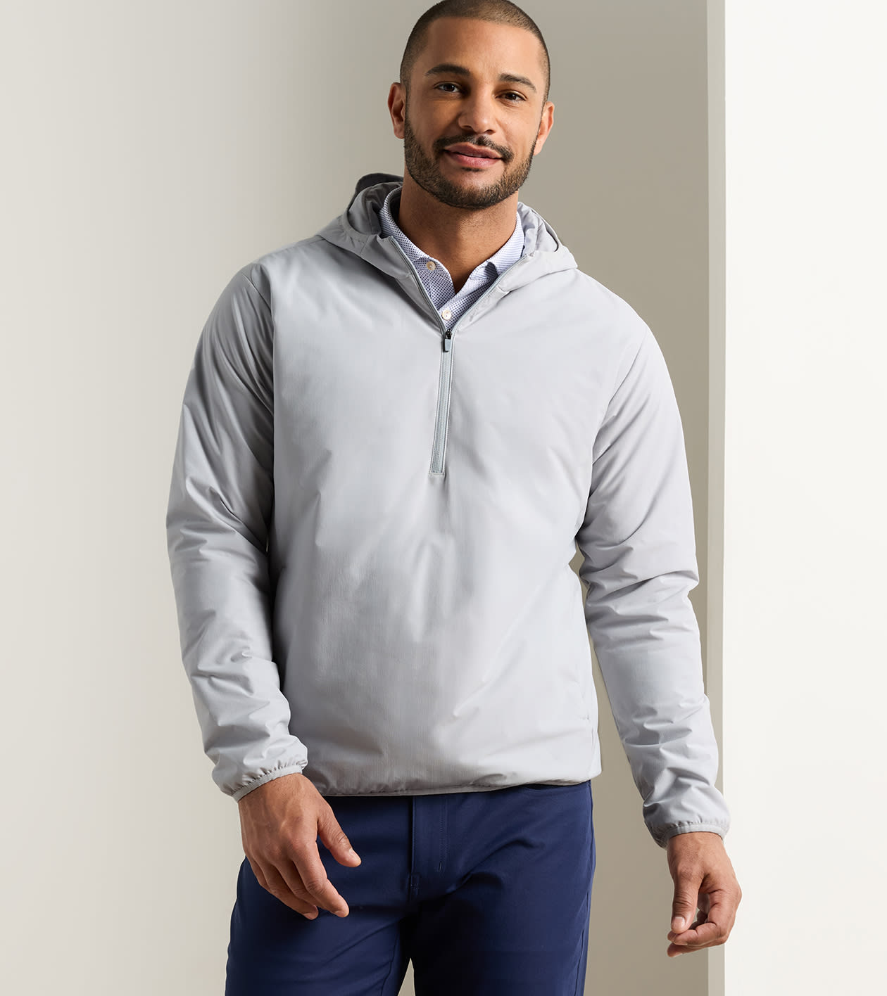 Ridge Half-Zip Hoodie in British Grey - Alternate Image 1
