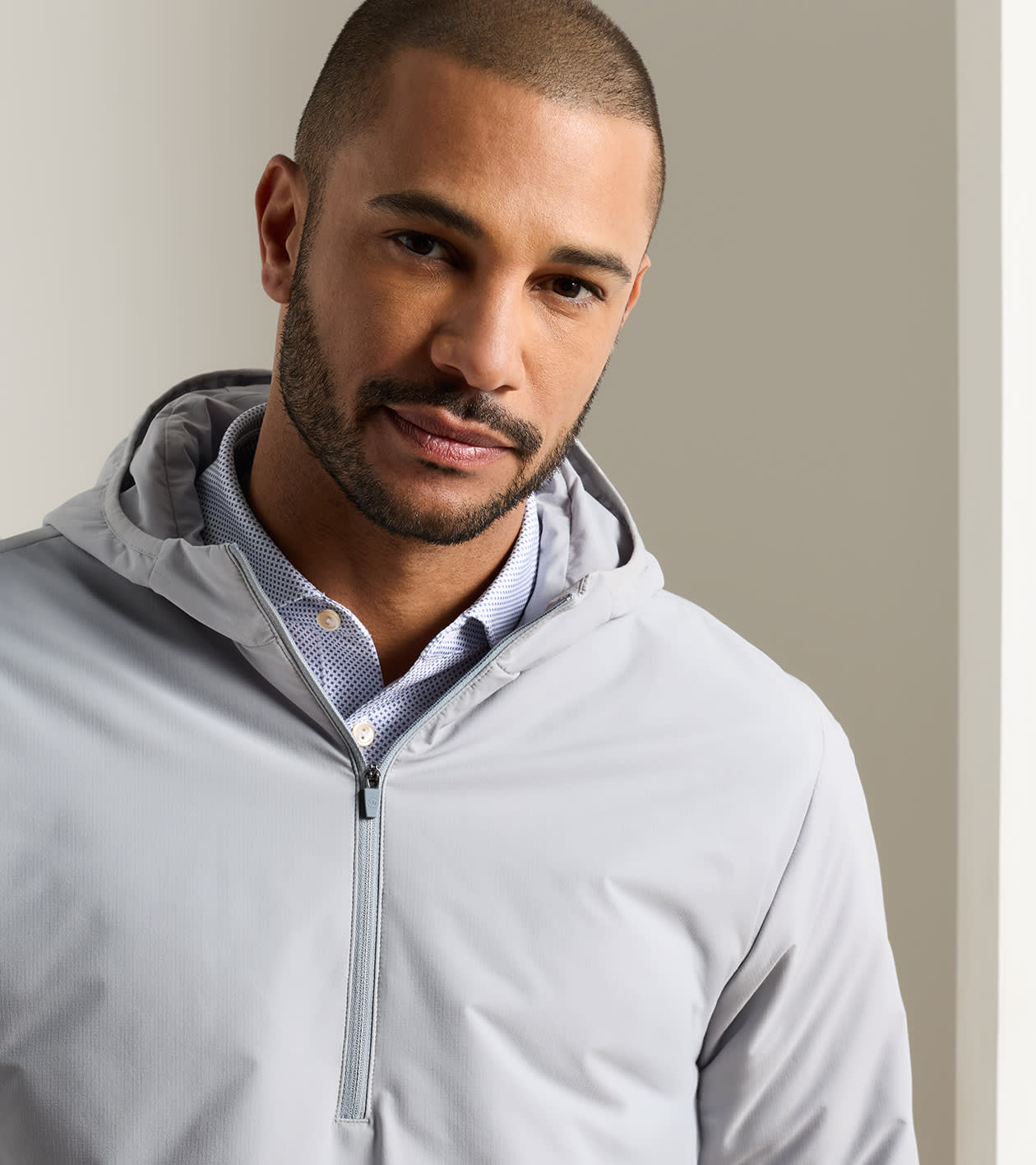 Ridge Half-Zip Hoodie in British Grey - Alternate Image 5