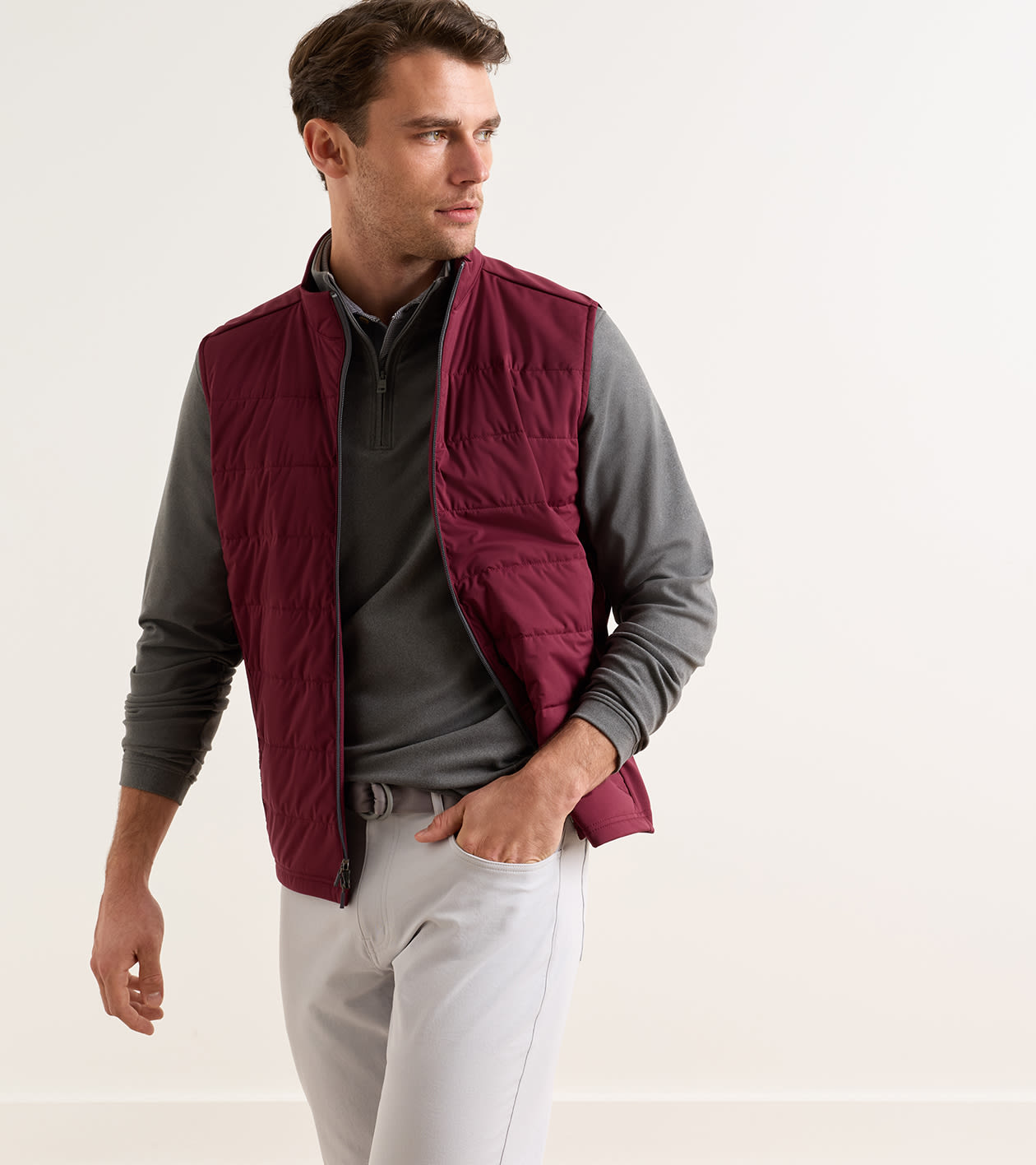 Fuse Hybrid Gilet in Bordeaux - Alternate Image 1