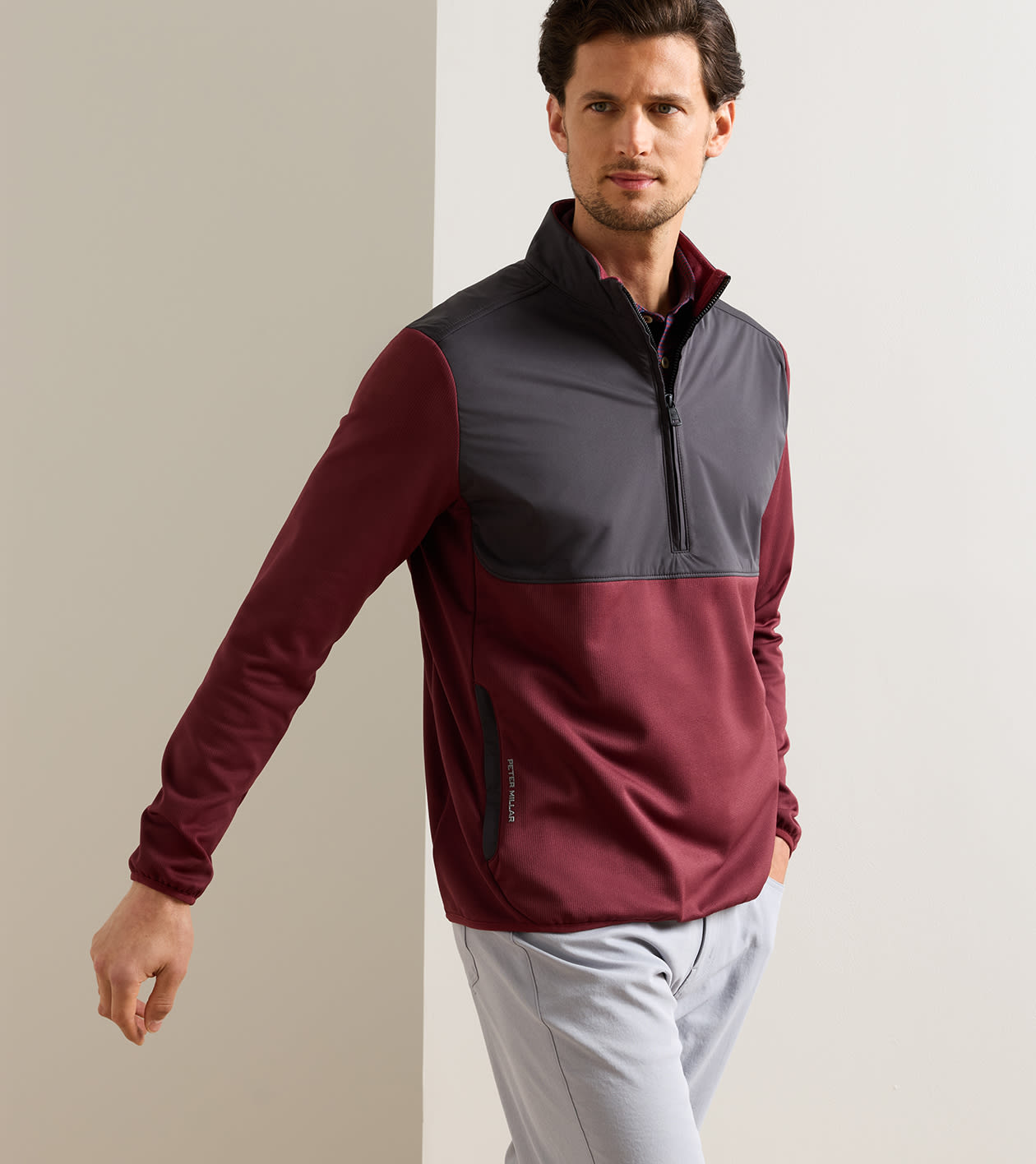 Vail Half-Zip in Bordeaux - Alternate Image 1