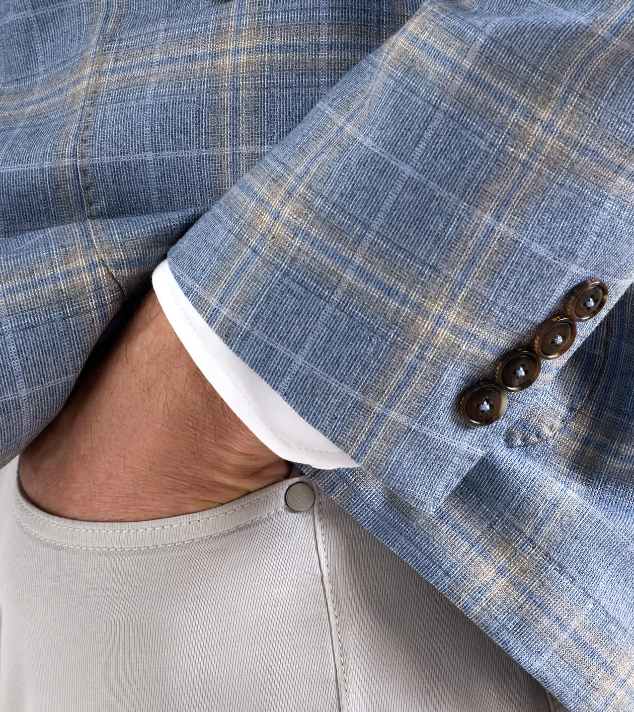 Joules Plaid Soft Jacket in WHITEHAVEN BLUE - Alternate Image 3