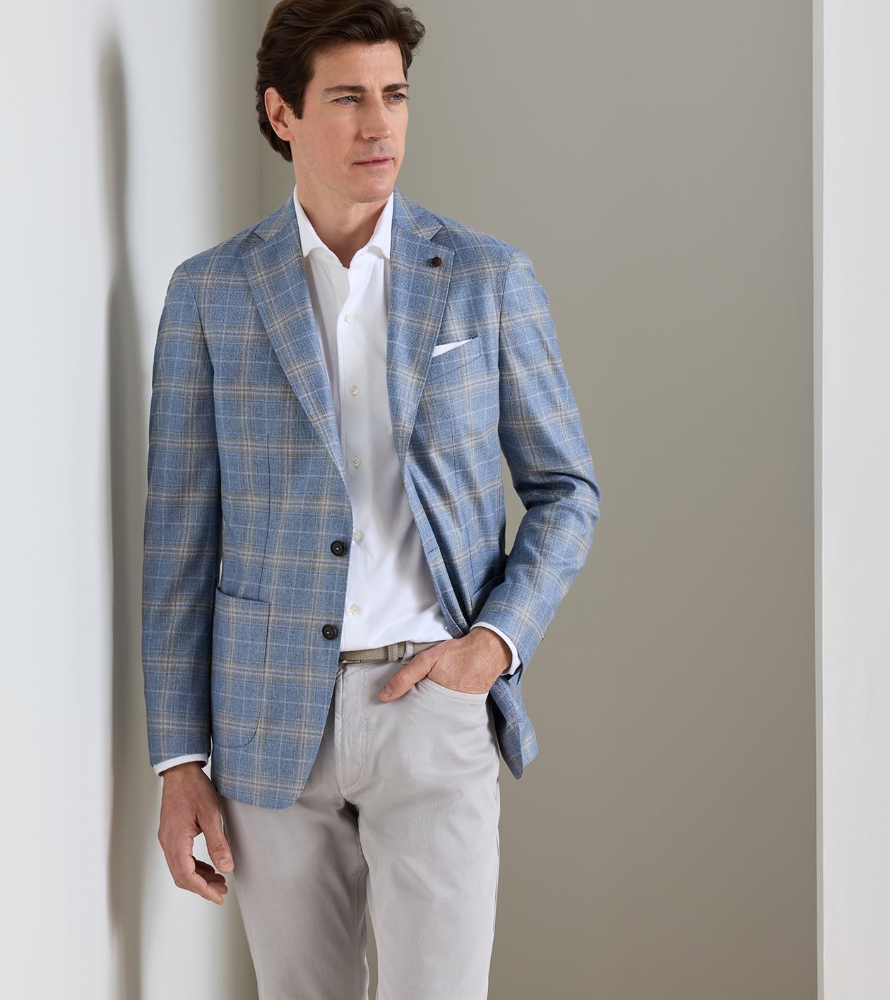Joules Plaid Soft Jacket in WHITEHAVEN BLUE - Alternate Image 4