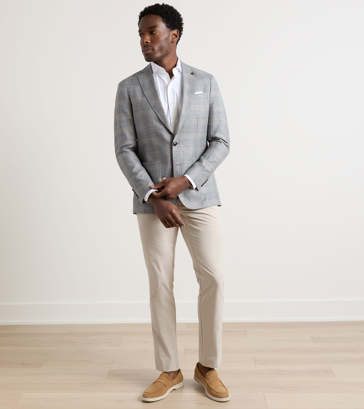 Denby Plaid Blazer in Argento - Alternate Image 1