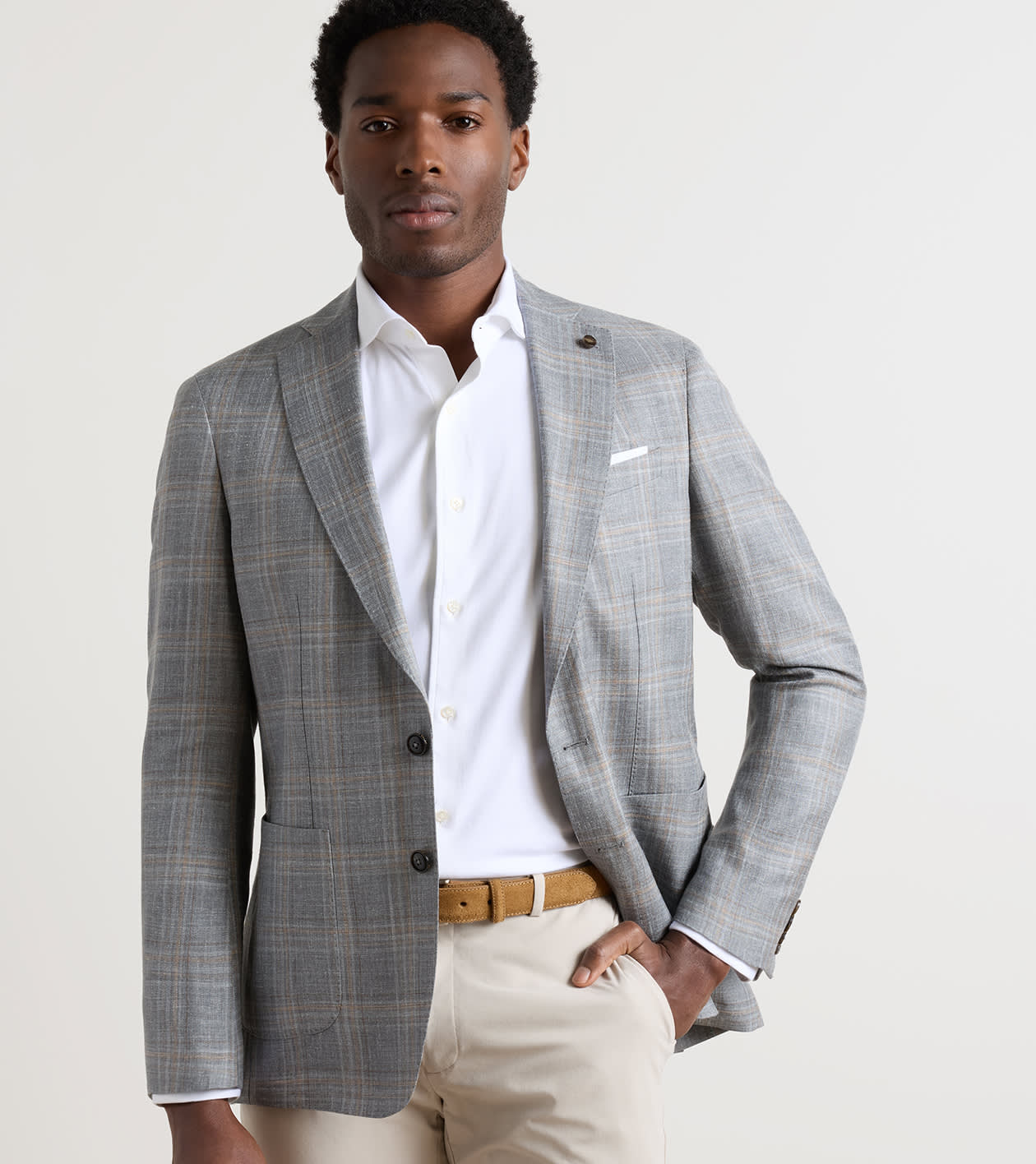 Denby Plaid Blazer in Argento - Alternate Image 4