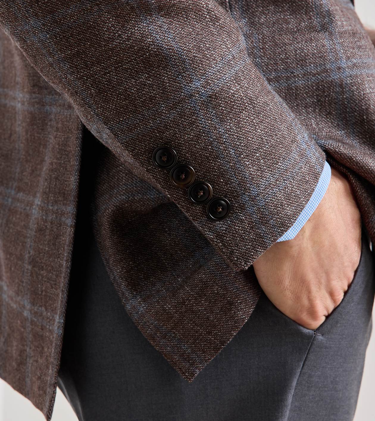 Arden Windowpane Blazer in ASH BROWN - Alternate Image 3
