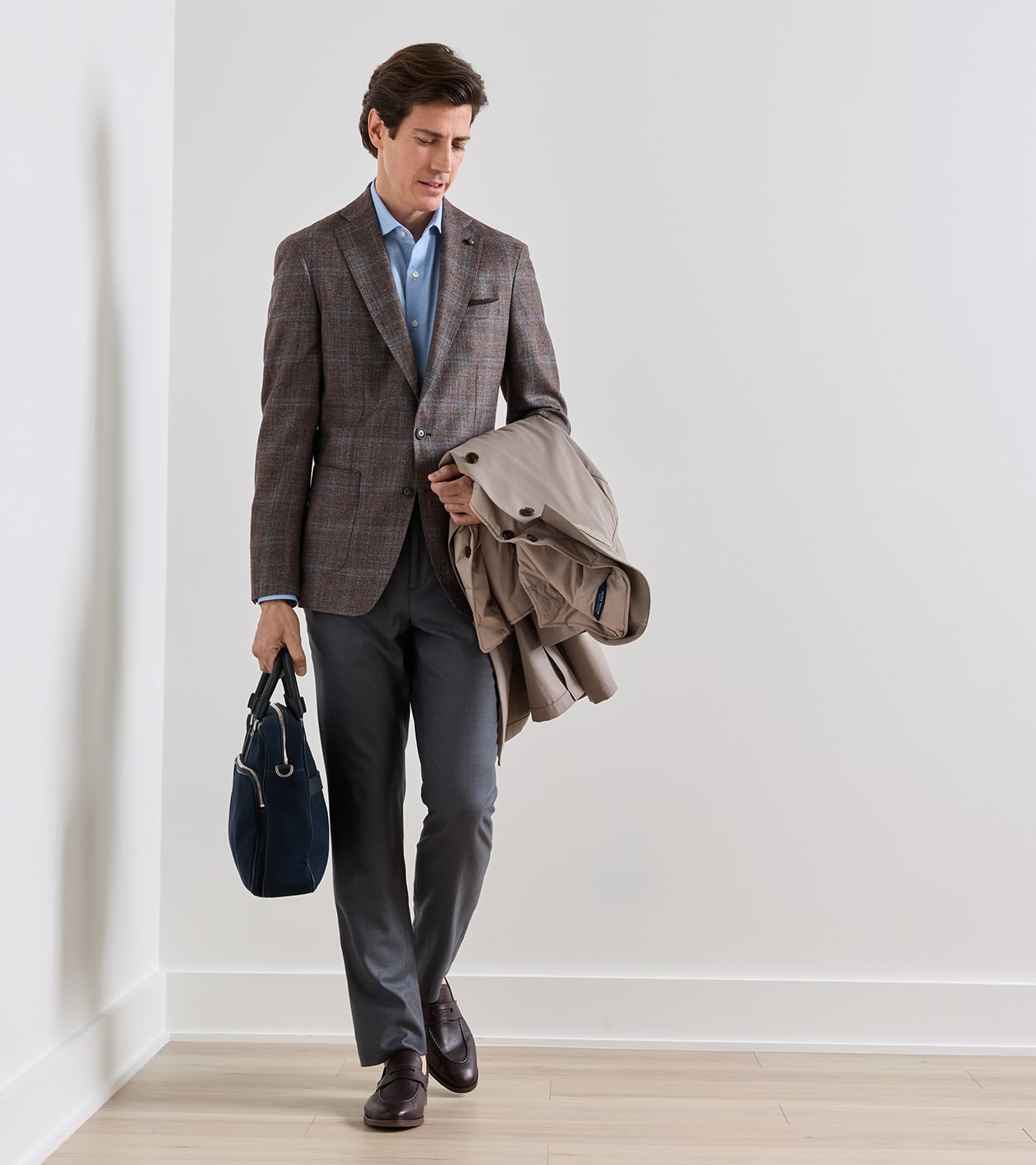 Arden Windowpane Blazer in ASH BROWN - Alternate Image 4