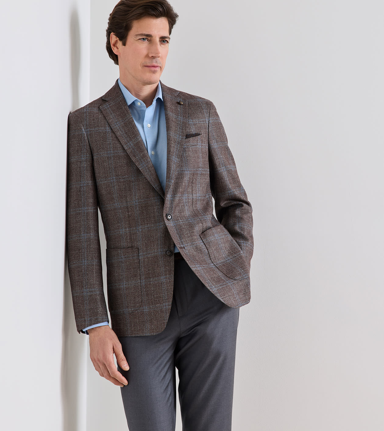 Arden Windowpane Blazer in ASH BROWN - Alternate Image 7