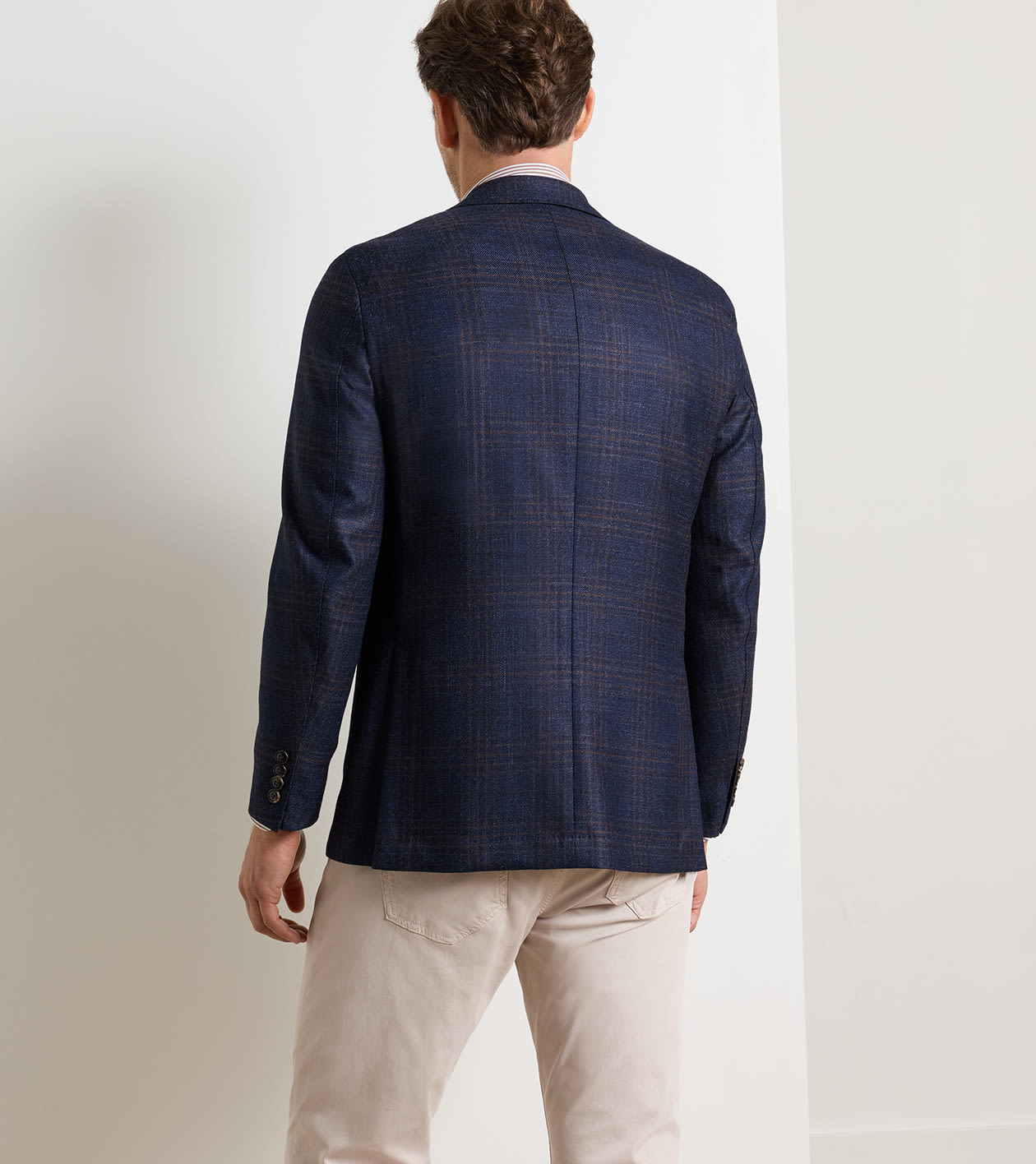 Collins Plaid Blazer in Navy - Alternate Image 2