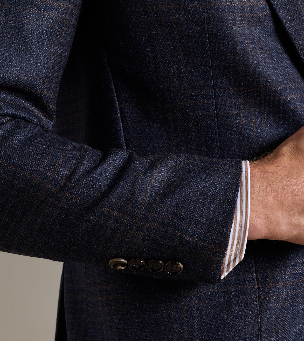 Collins Plaid Blazer in Navy - Alternate Image 3