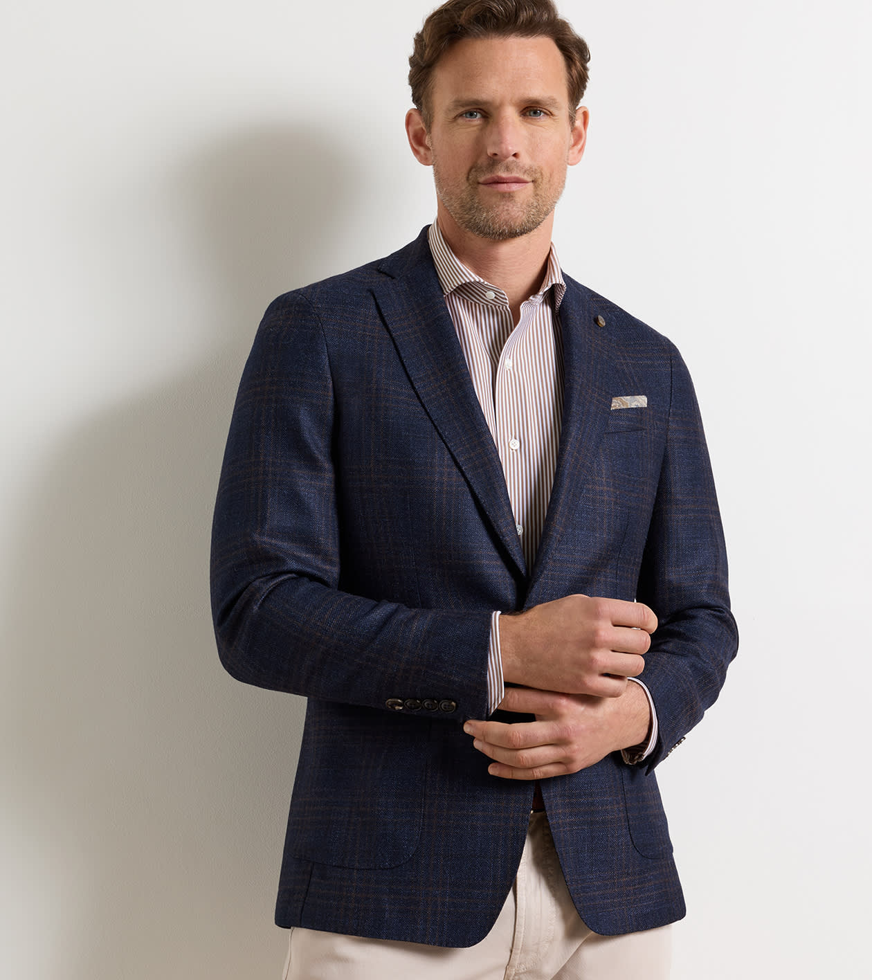 Collins Plaid Blazer in Navy - Alternate Image 5