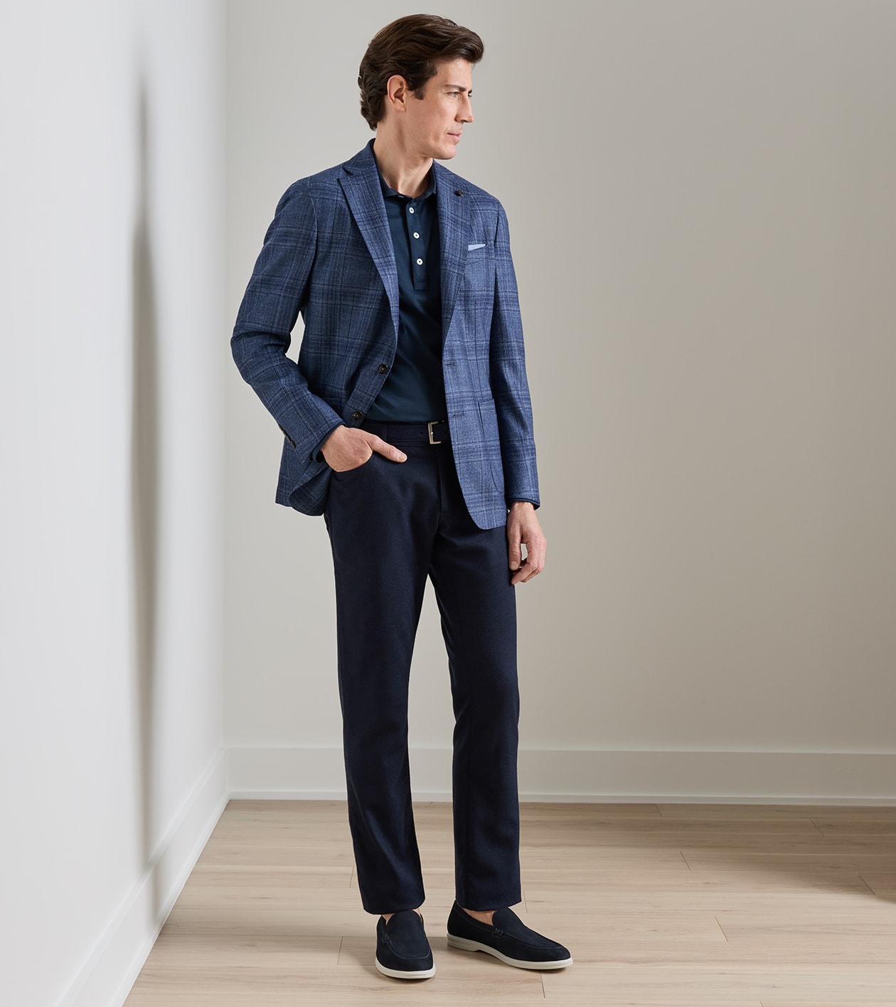 Davies Plaid Blazer in CADET - Alternate Image 1