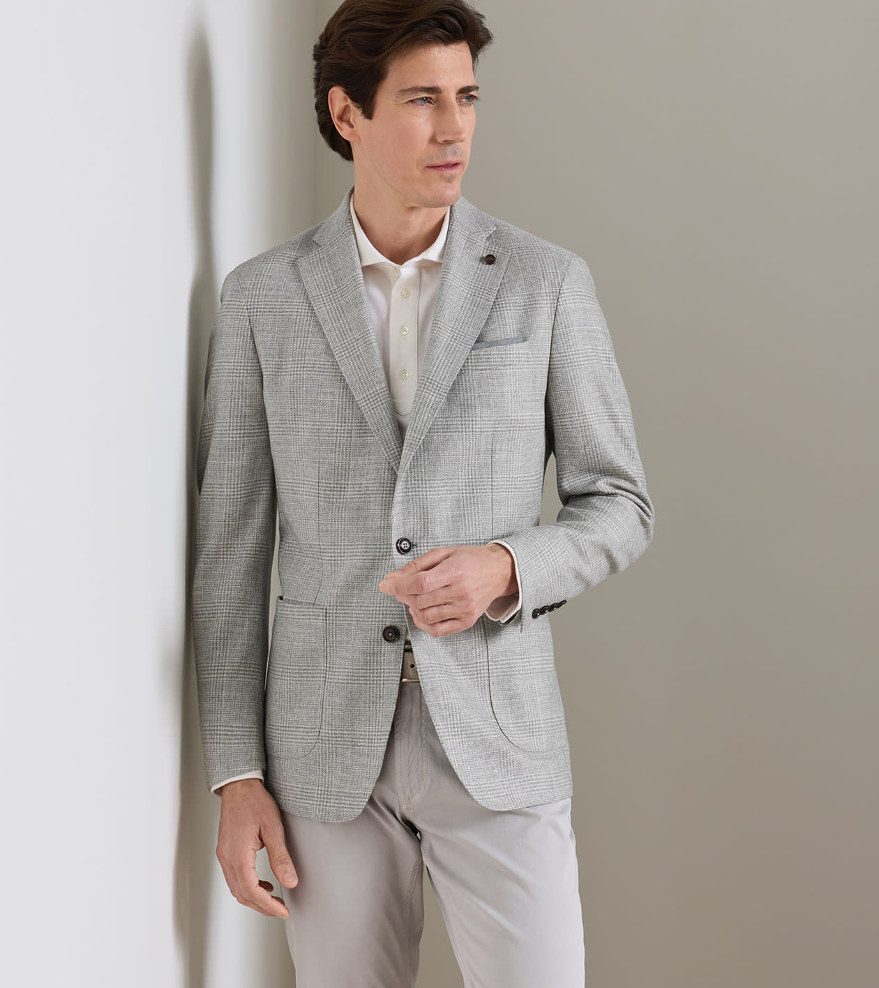 Foster Glen Plaid Soft Jacket in GREY PEARL - Alternate Image 4