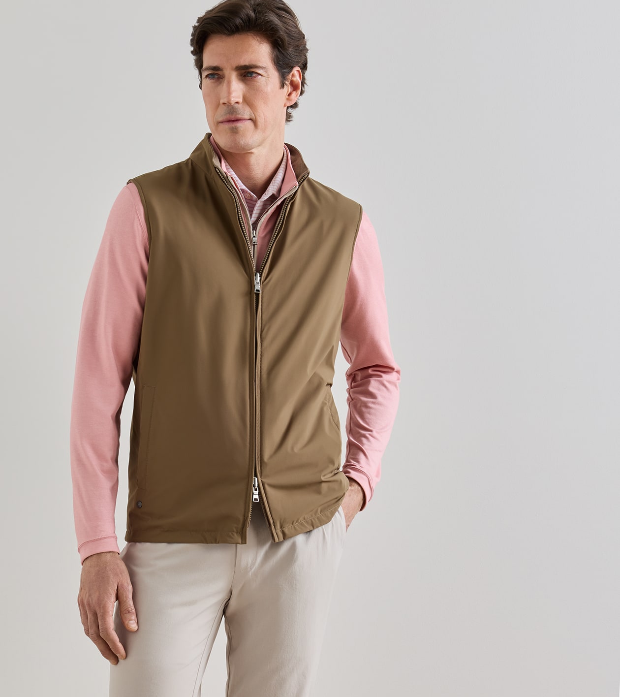 Ryder Reversible Gilet in LIGHT MOCHA - Alternate Image 1