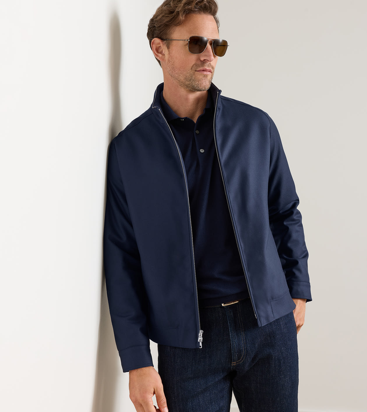 Odyssey Twill Bomber in Navy - Alternate Image 1