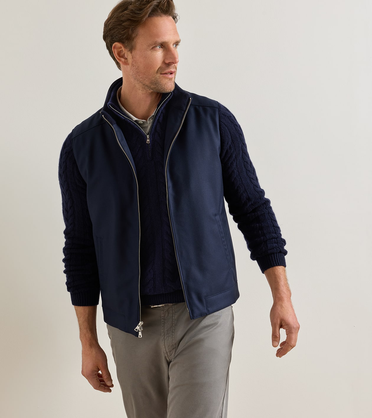 Odyssey Twill Vest in Navy - Alternate Image 1