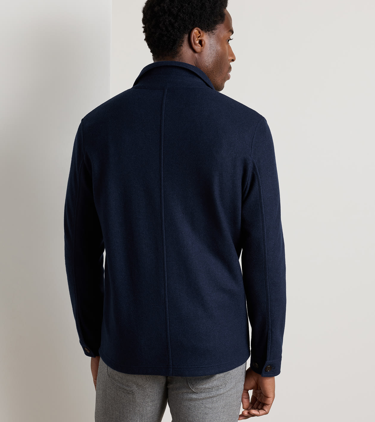 Artisan Crafted Cashmere Chore Coat in Navy - Alternate Image 2