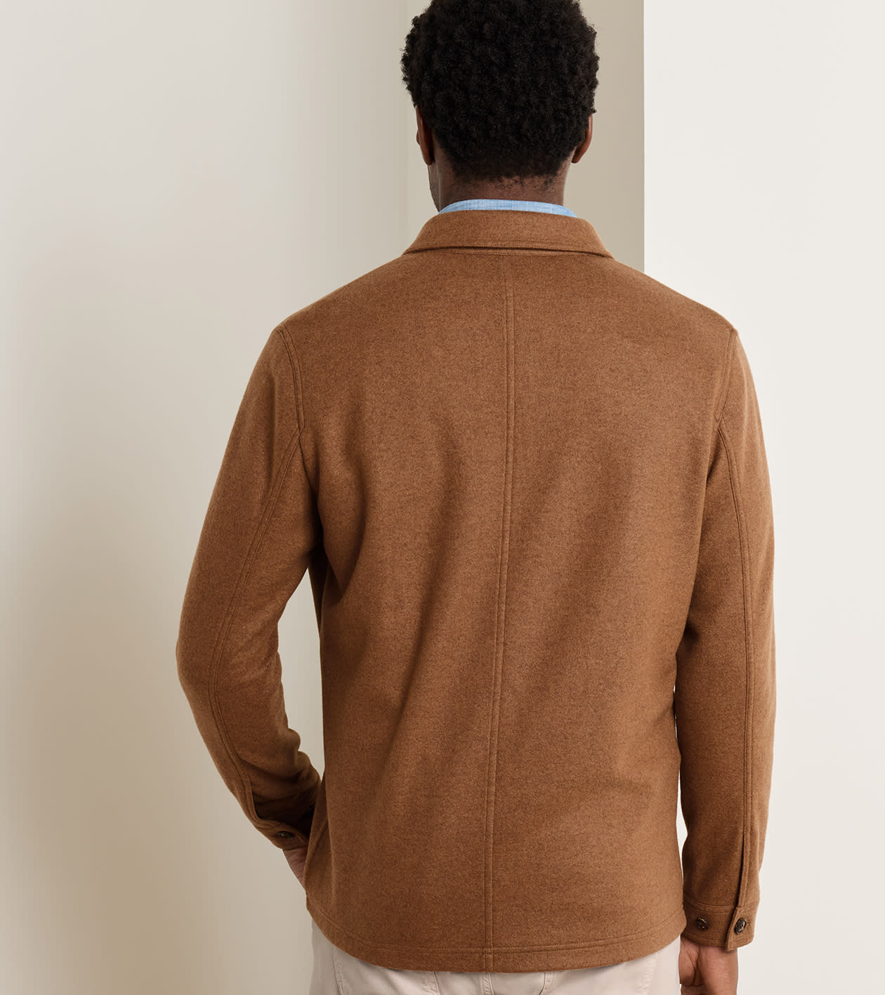 Artisan Crafted Cashmere Chore Coat in Saddle - Alternate Image 2
