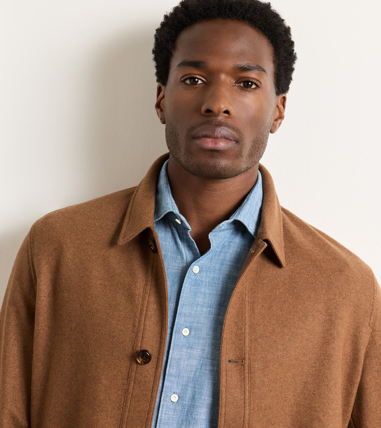 Artisan Crafted Cashmere Chore Coat in Saddle - Alternate Image 4