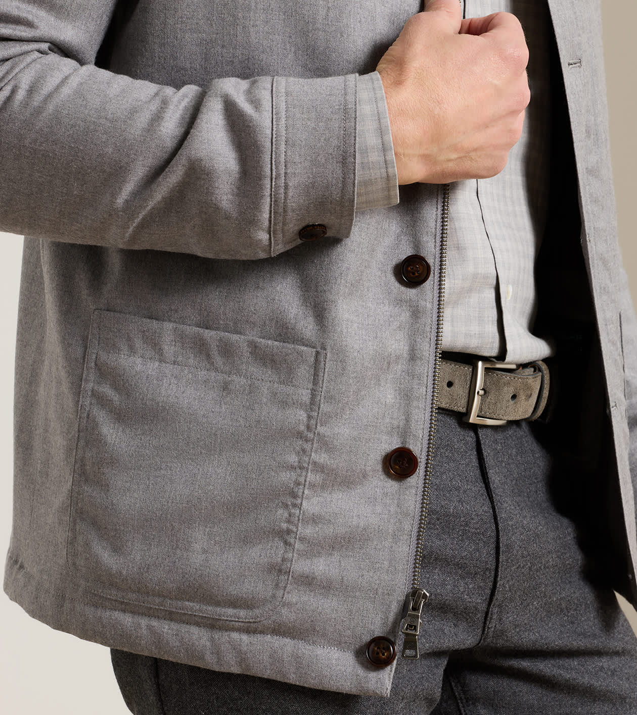 Cortina Insulated Chore Coat in Argento - Alternate Image 3