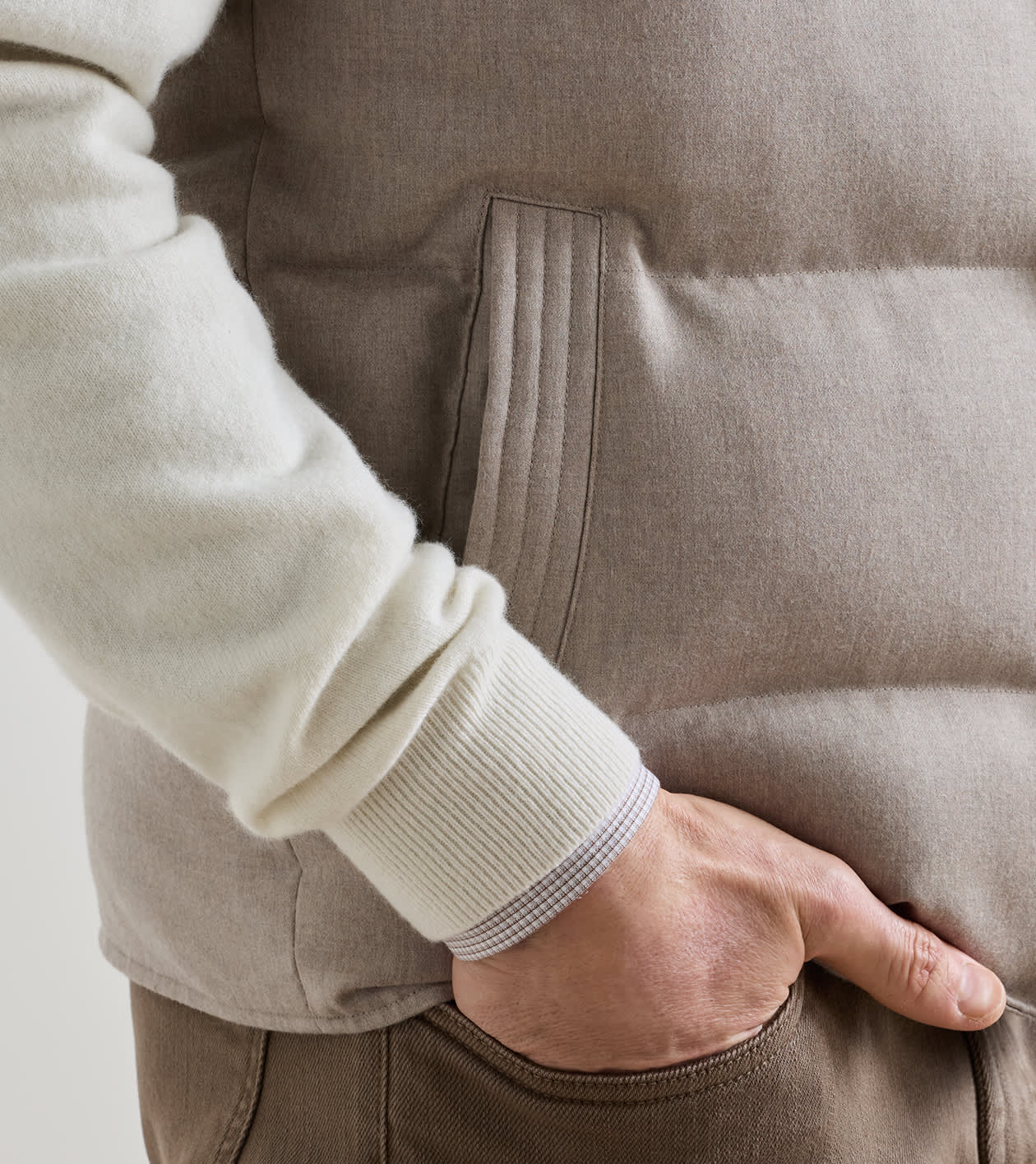 Cortina Wool Gilet in Stone - Alternate Image 3