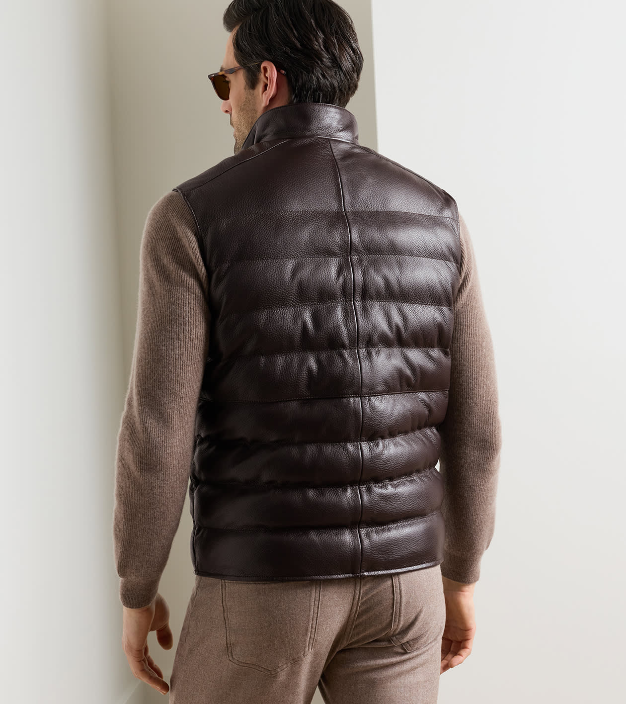 Deerskin Leather Vest in Espresso - Alternate Image 2