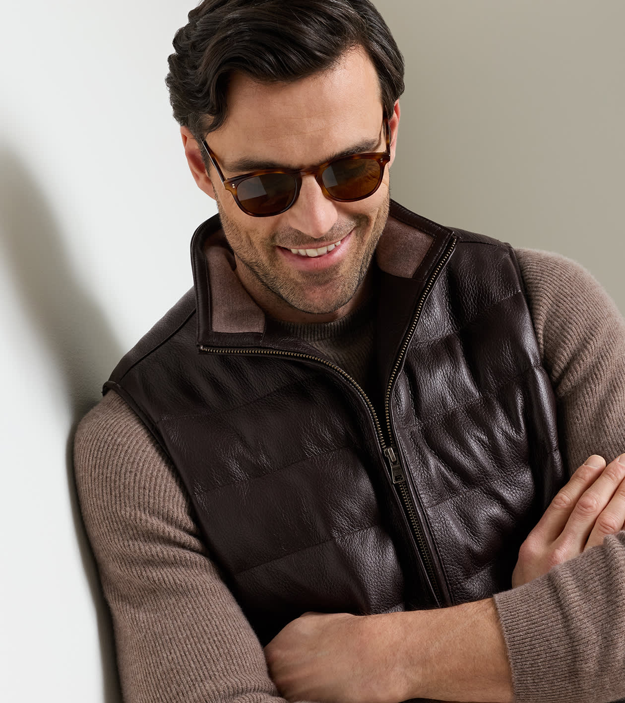 Deerskin Leather Vest in Espresso - Alternate Image 4