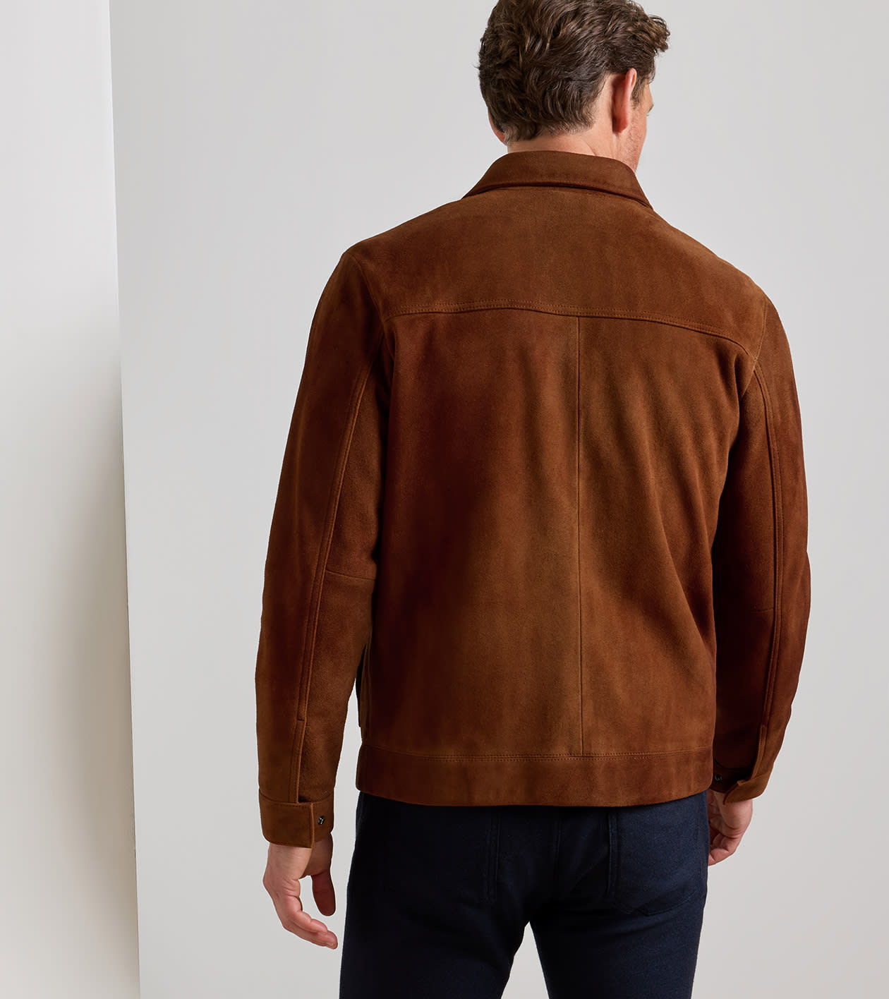 Deerskin Suede Jacket in Saddle - Alternate Image 2