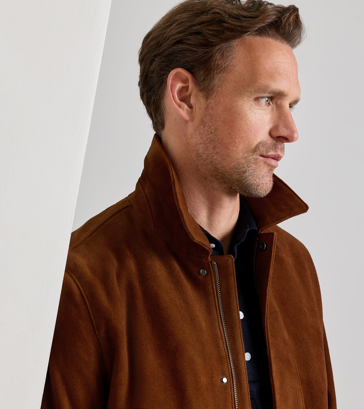 Deerskin Suede Jacket in Saddle - Alternate Image 5