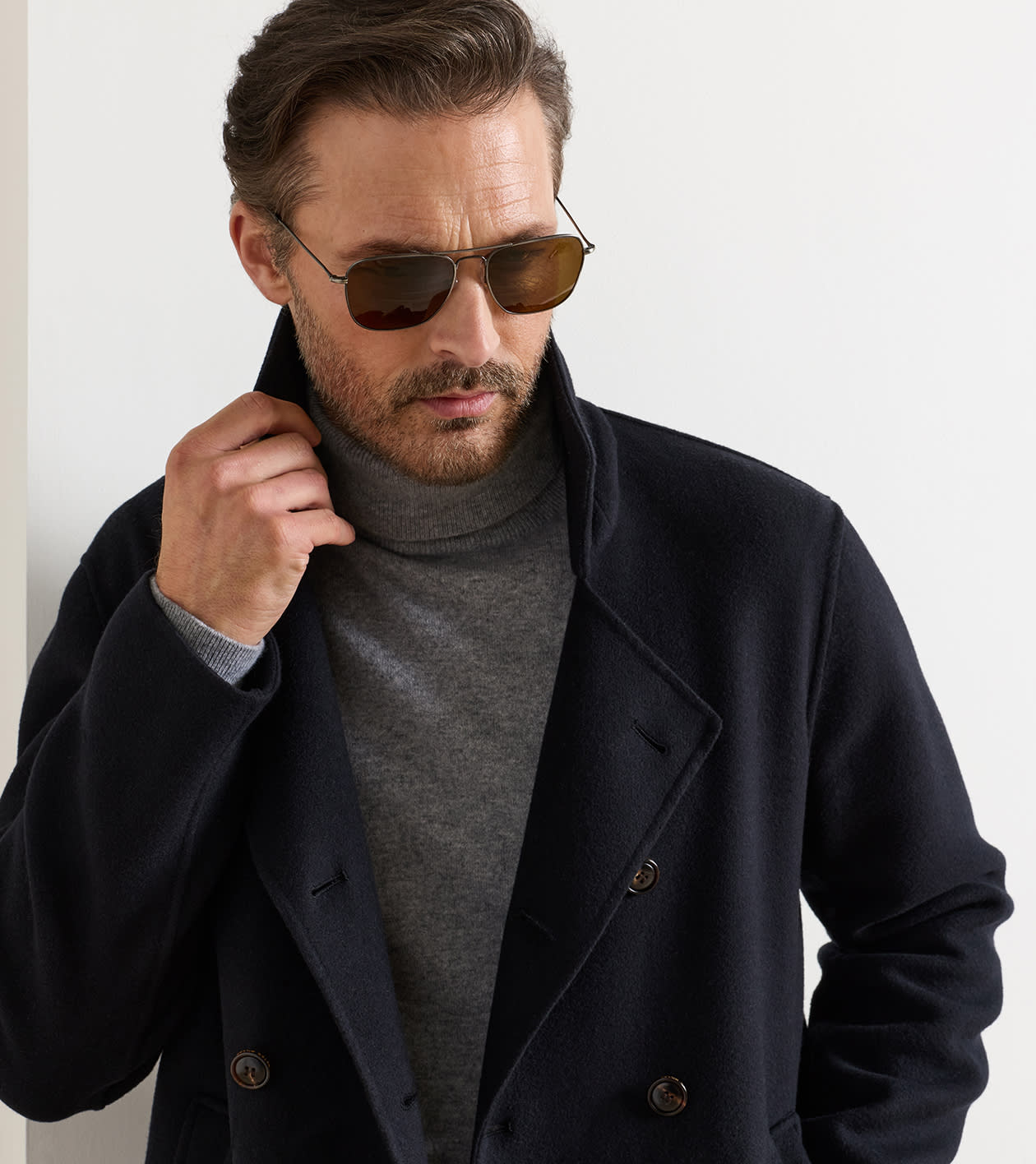 Arlington Peacoat in Dark Navy - Alternate Image 4