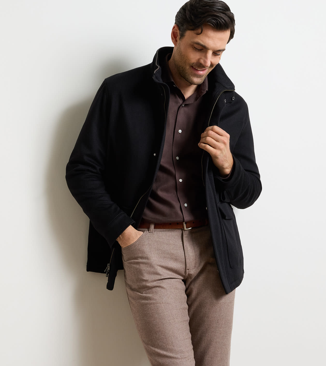 Tempest Cashmere Coat in Black - Alternate Image 1