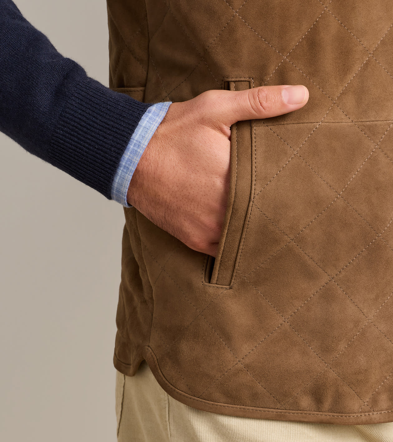 Essex Suede Vest in SAWGRASS - Alternate Image 3