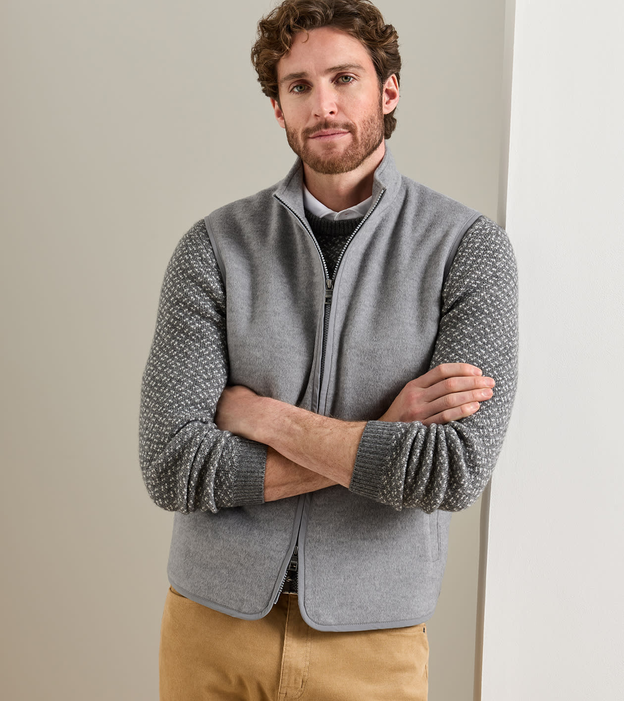 Crown Flex Merino Vest in British Grey - Alternate Image 1