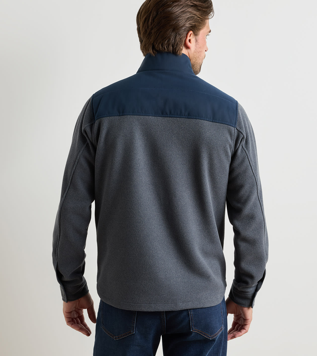 Bedford Hybrid Snap Jacket in Dark Navy - Alternate Image 2