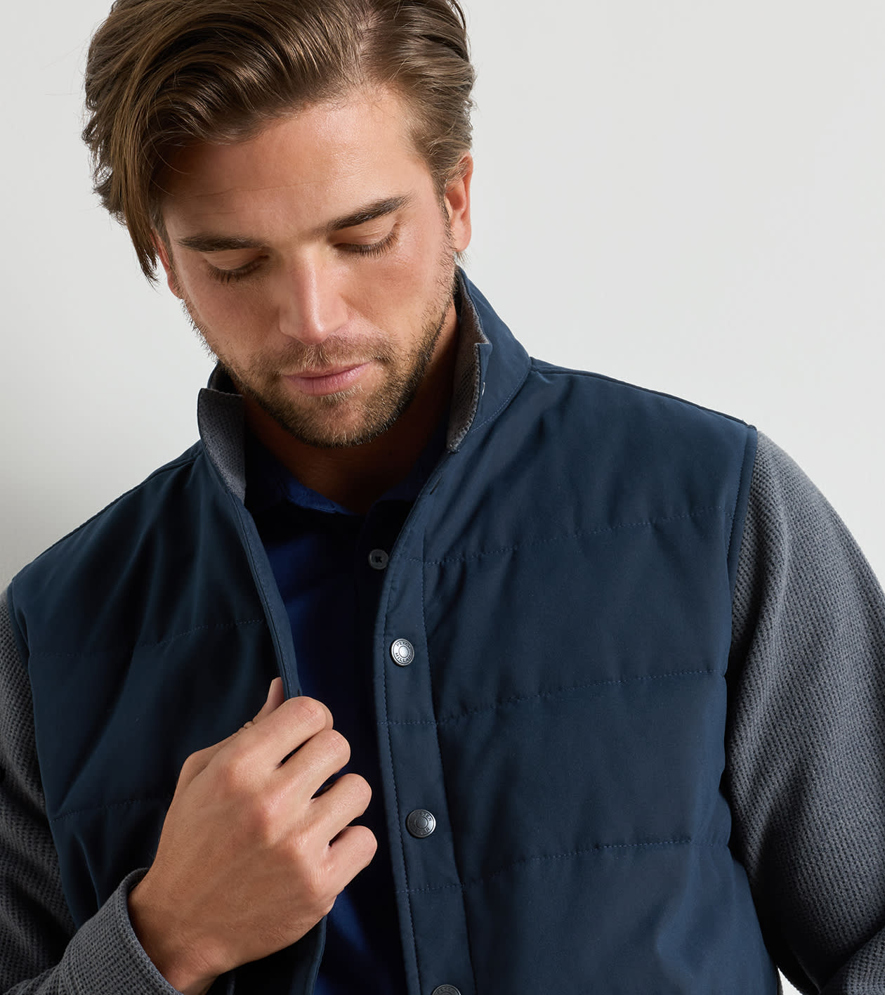 Bedford Hybrid Snap Jacket in Dark Navy - Alternate Image 4