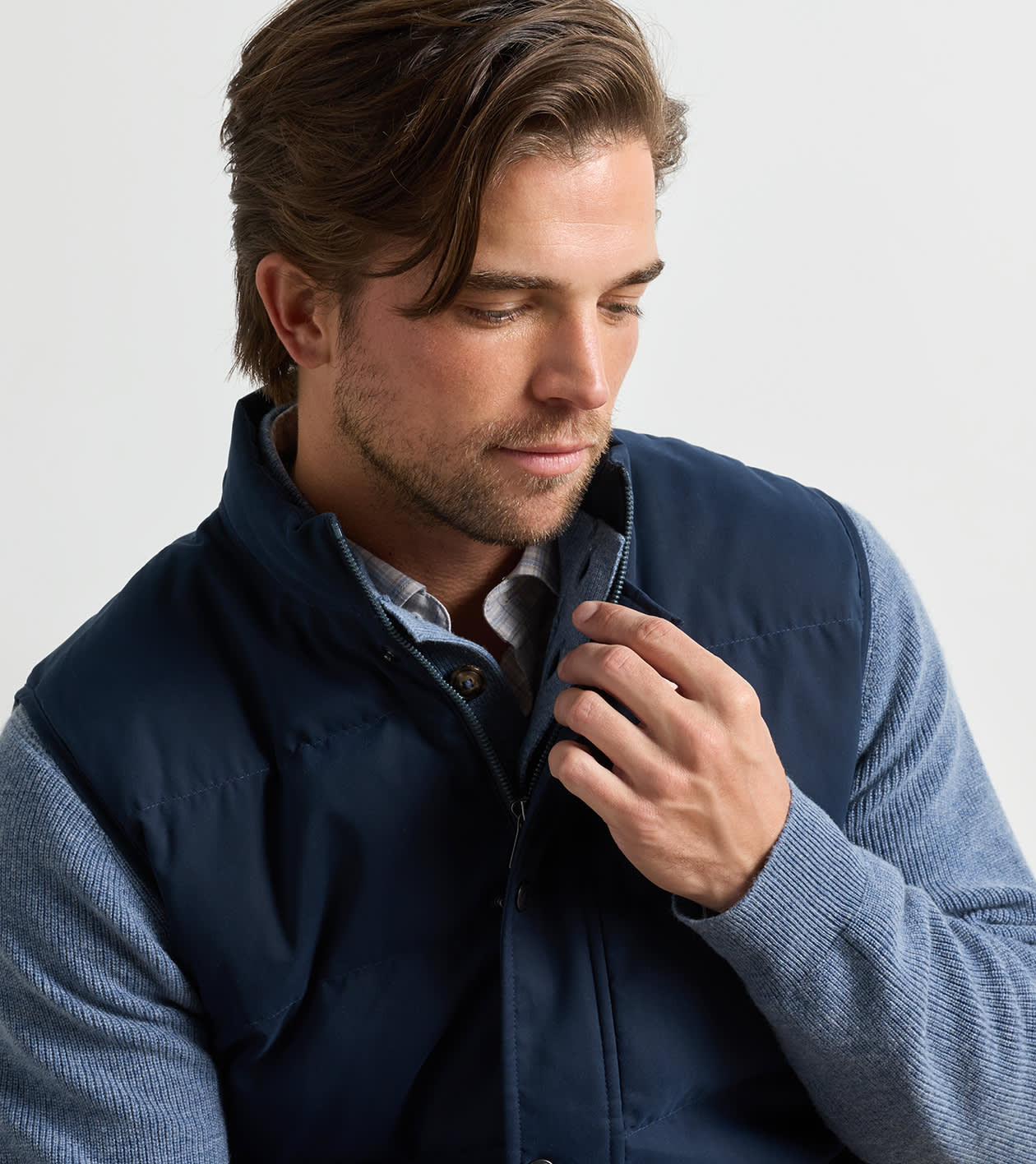 Bedford Quilted Vest in Dark Navy - Alternate Image 4
