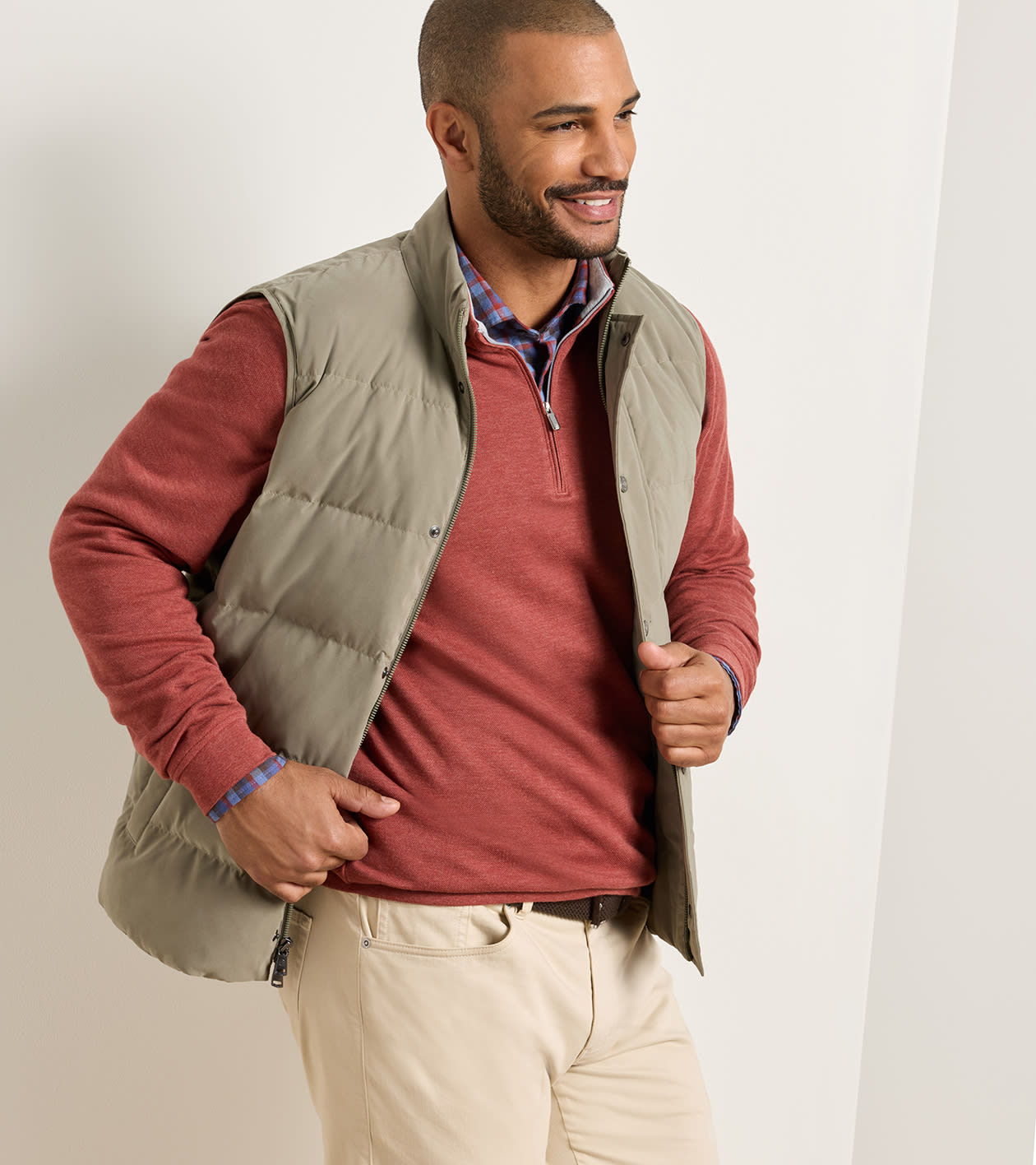 Bedford Quilted Vest in FATIGUE - Alternate Image 1