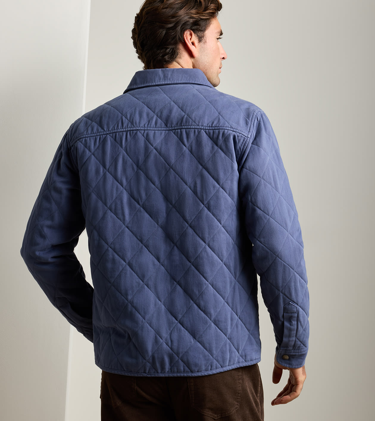Chatham Cotton Cashmere Shirt Jacket in CROWN BLUE - Alternate Image 2