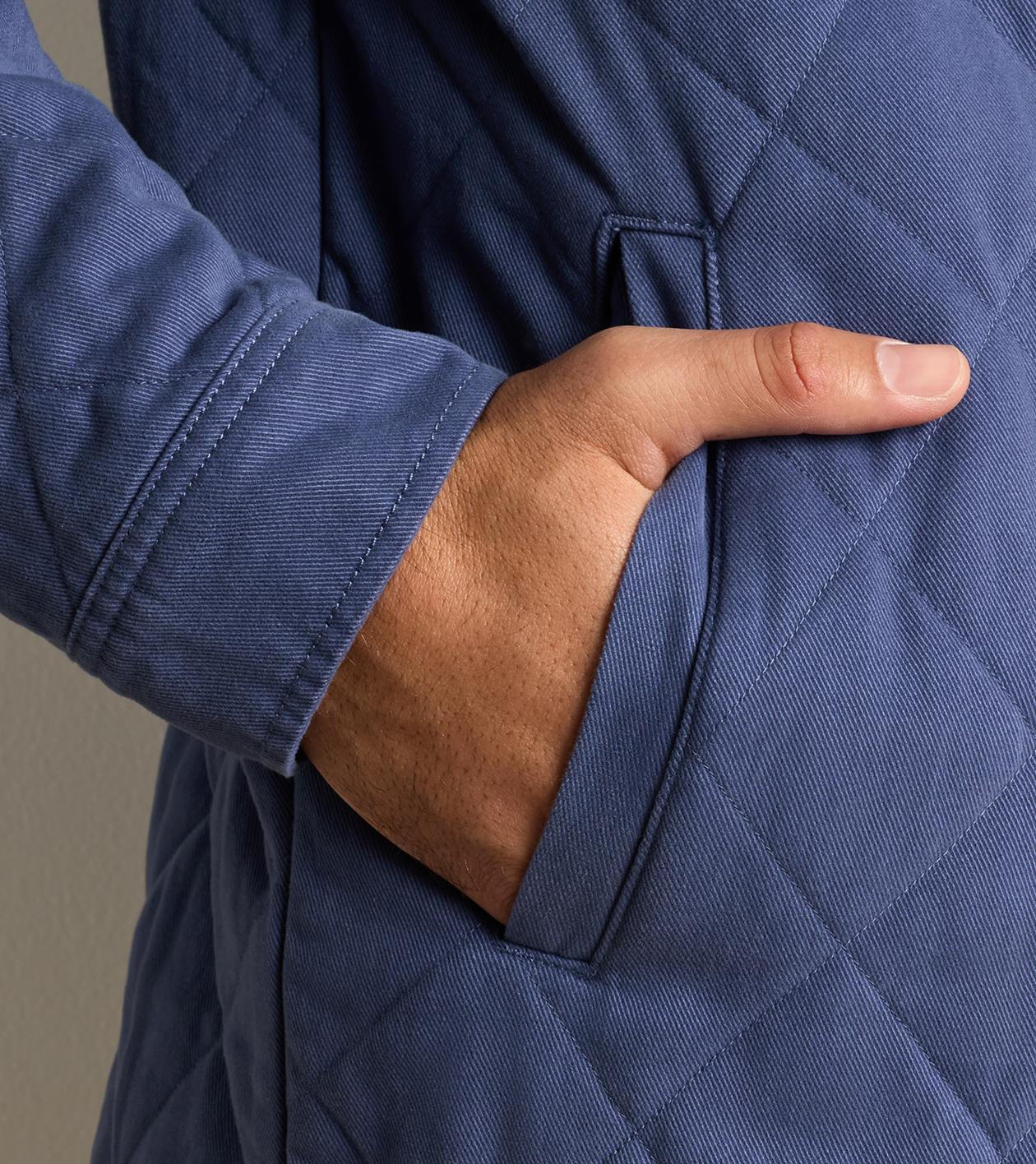 Chatham Cotton Cashmere Shirt Jacket in CROWN BLUE - Alternate Image 3
