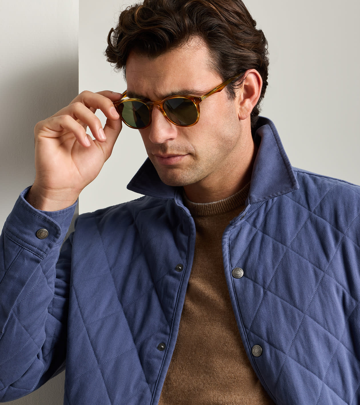 Chatham Cotton Cashmere Shirt Jacket in CROWN BLUE - Alternate Image 4