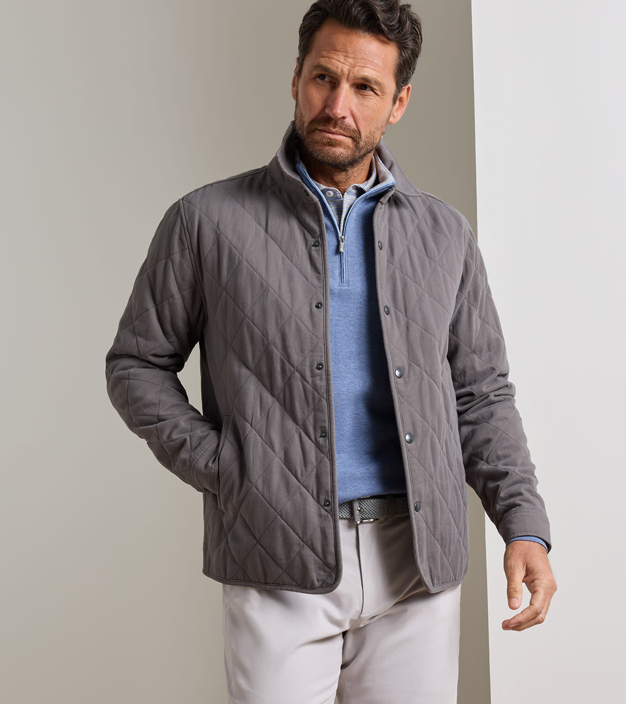 Chatham Cotton Cashmere Shirt Jacket in CITYSCAPE - Alternate Image 1