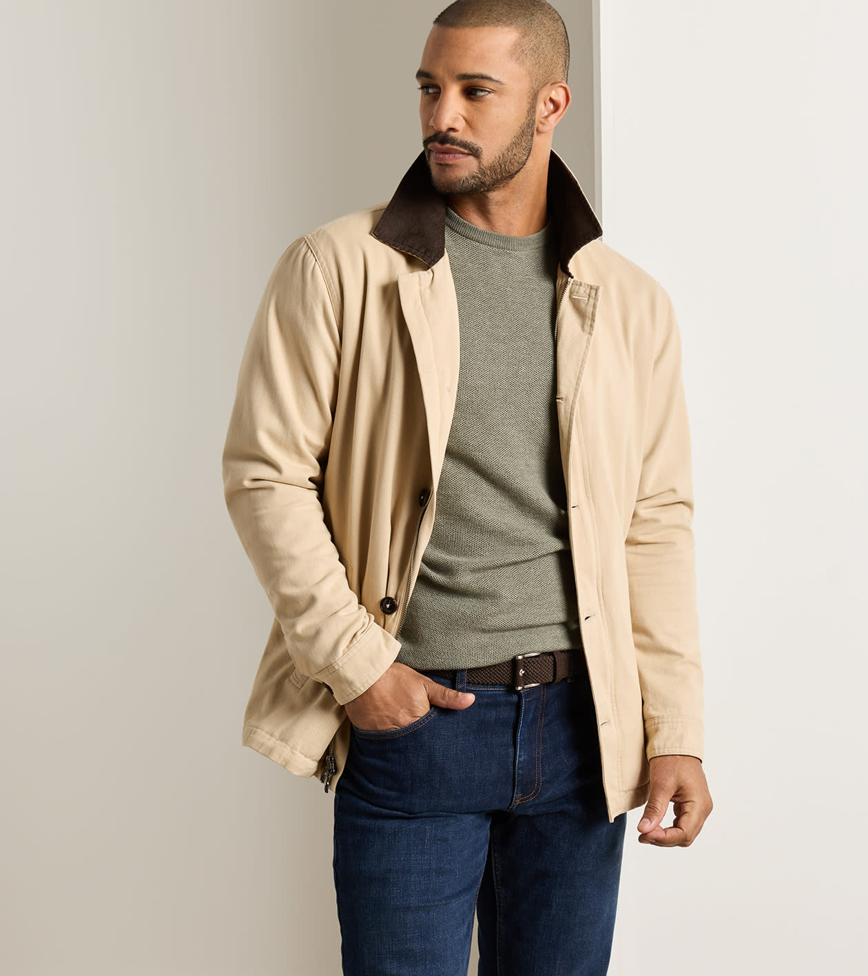 Chatham Cotton Cashmere Coat in Sand - Alternate Image 1