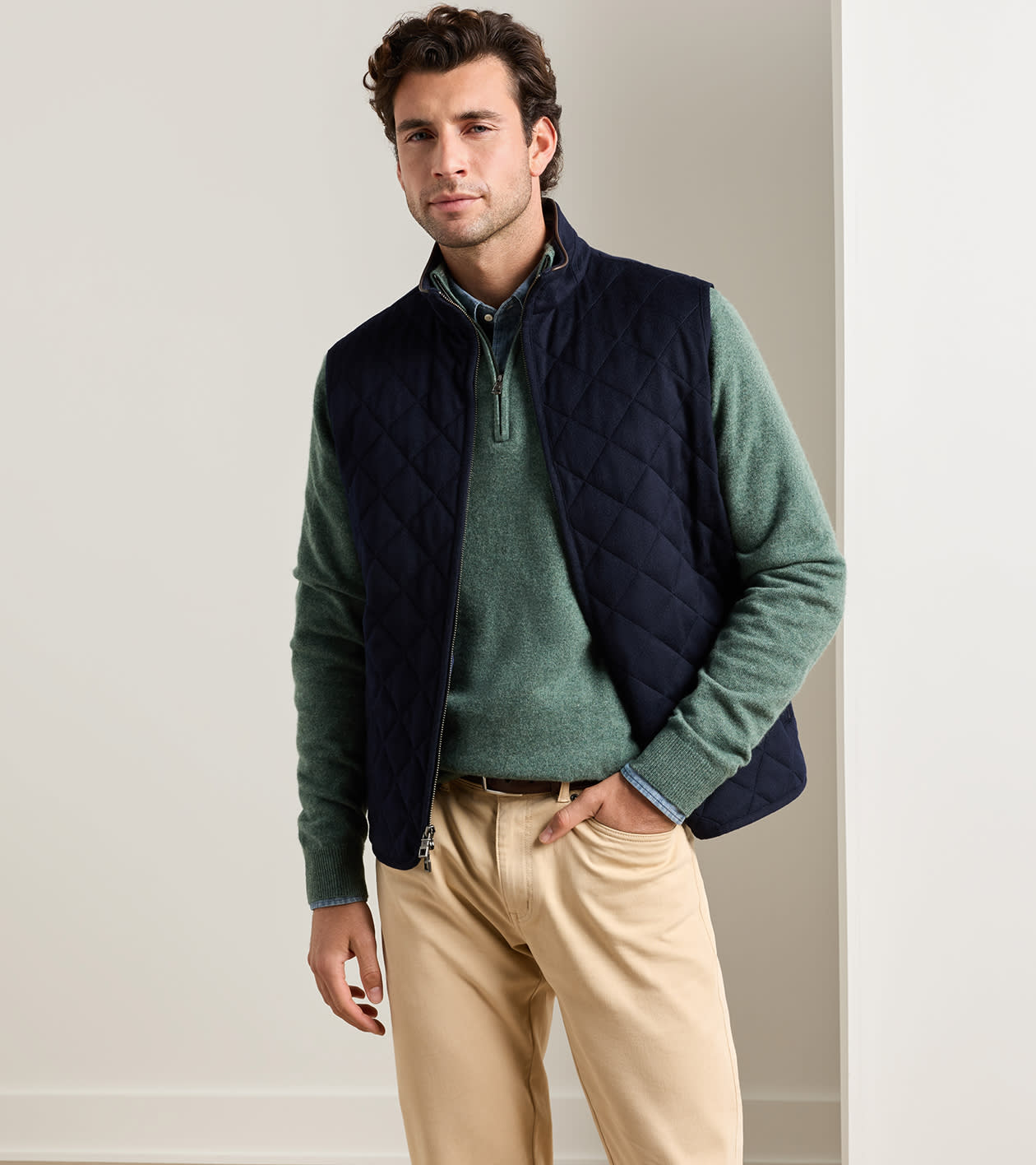 25th Anniversary Cashmere Essex Vest in Navy - Alternate Image 1